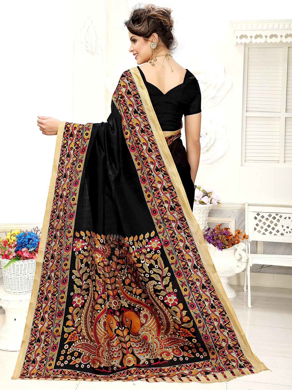 anni designer cotton saree with blouse piece