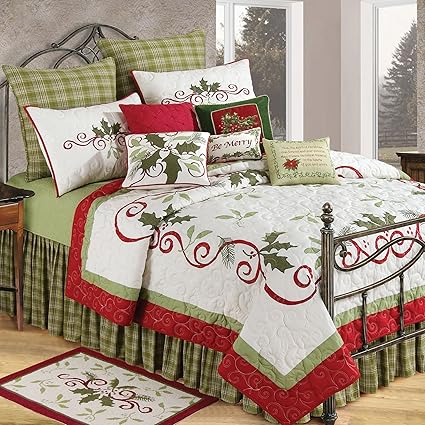 Amazon Com C F Enterprises Holiday Garland Holiday Quilt Home