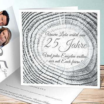 Einladungskarten Silberhochzeit Lustig Baumringe 5 Karten
