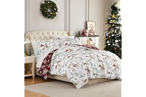 Southshore Fine Living, Inc. Christmas Bedding, Queen Duvet Cover/Full Size Comforter Cover with 2 Pillow Shams, Reversible Holiday Bedding Set, Duvet Cover Full/Queen - Farmhouse Christmas Print