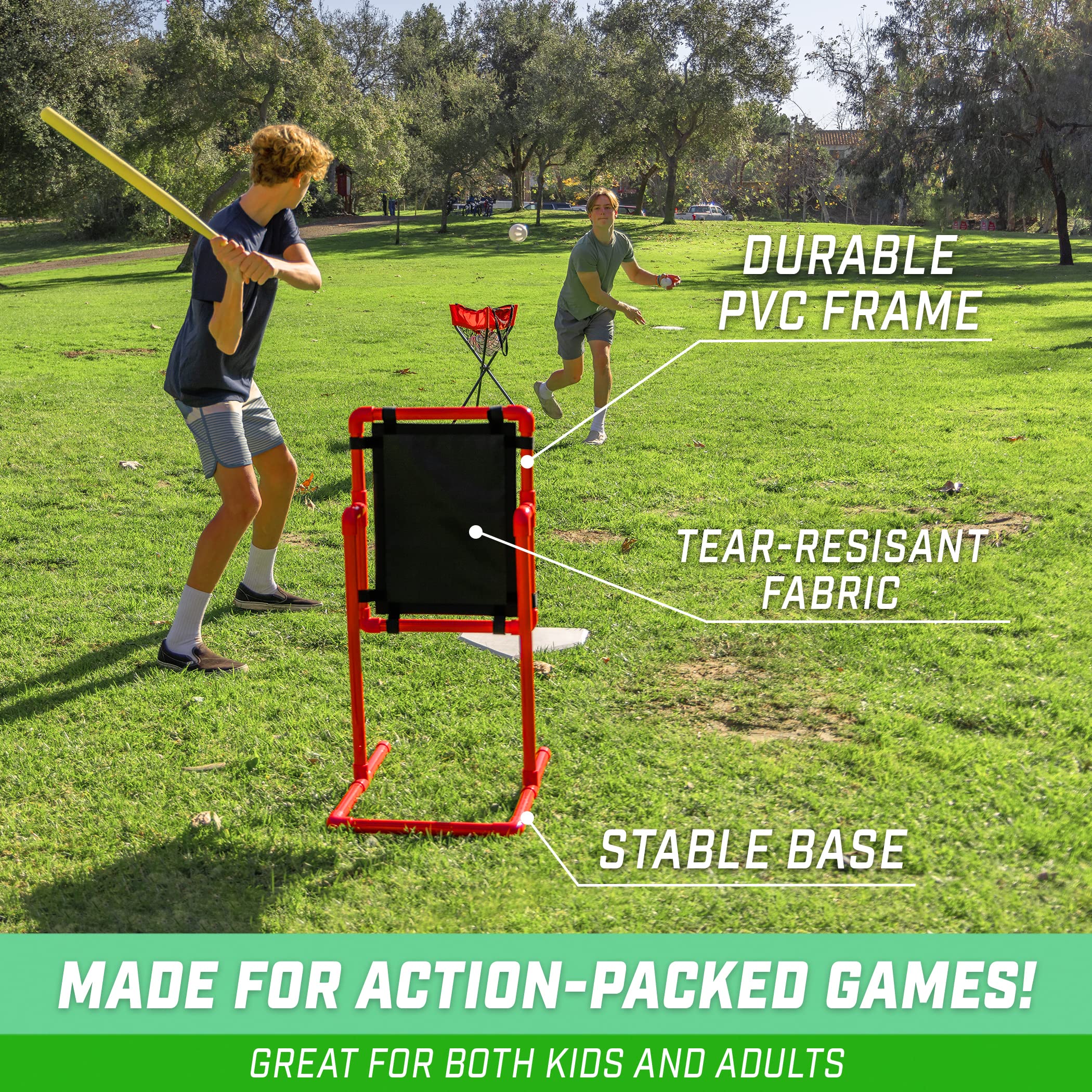 GoSports Baseball Strike Zone Target for Plastic Balls - Compatible with Blitzball and Wiffle Ball
