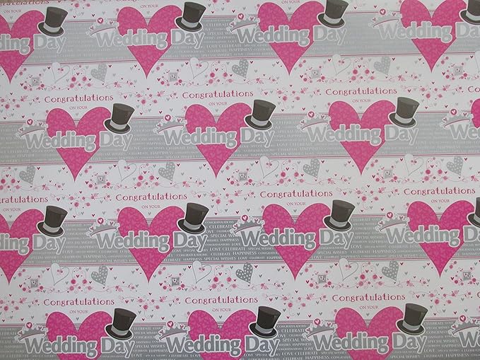 2 SHEETS OF WEDDING DAY WRAPPING PAPER + 1 GIFT TAG Amazon.co.uk Kitchen & Home