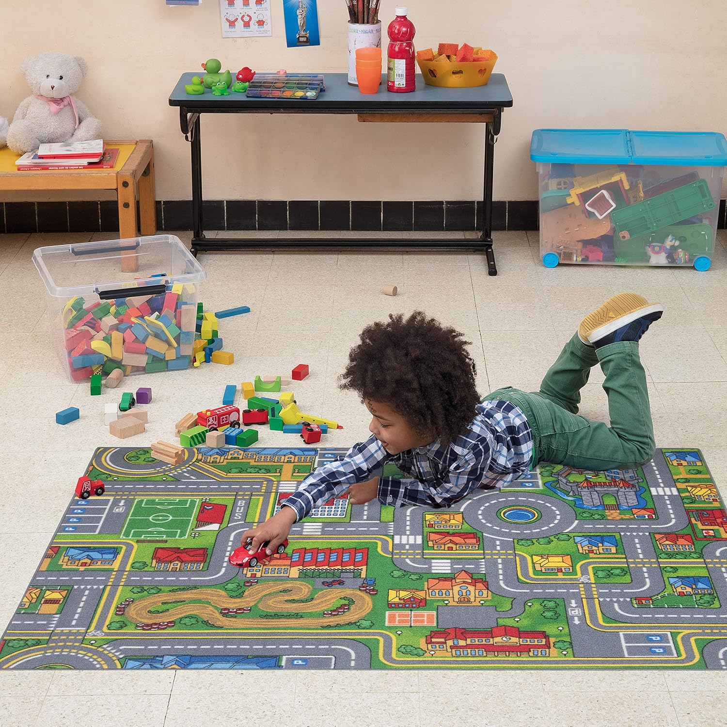 Carpet Studio City Play Mat For Children 95x133cm 3 1 X 3 9 Ft Kids Rug For Bedroom Playroom Boys Girls Washable Easy To Clean Anti Slip Backing Playcity Amazon Co Uk Baby
