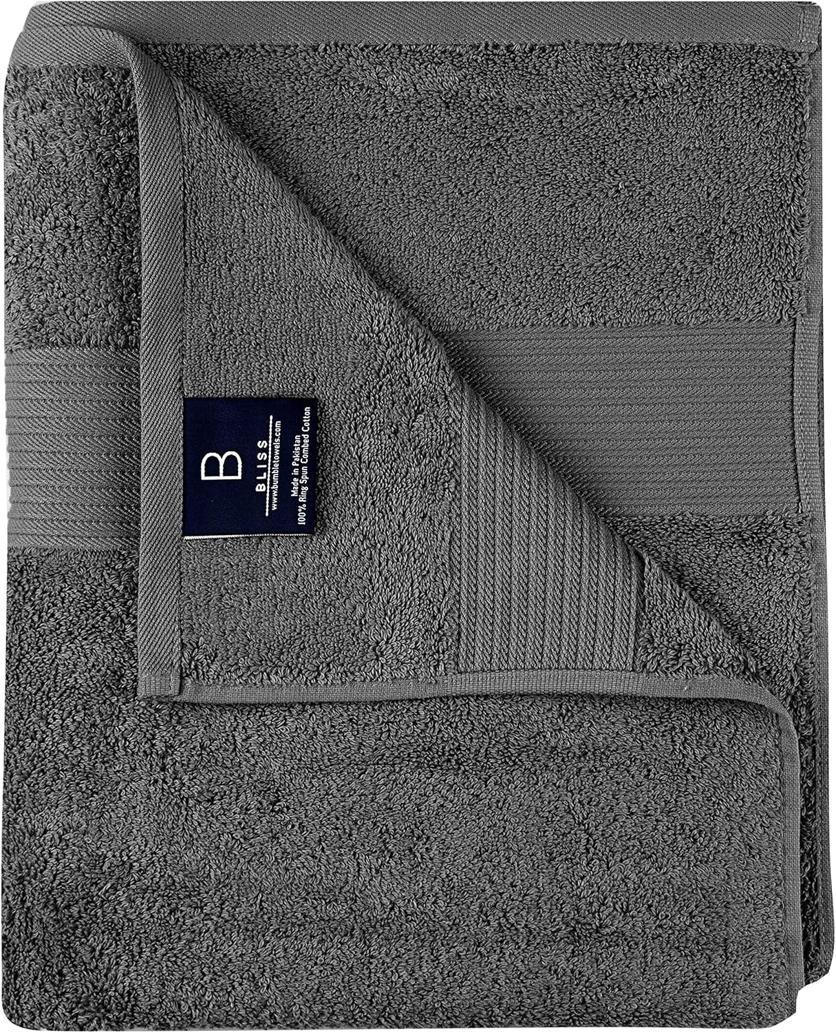 Bliss Luxury Bath Towels Set - 34" x 56" Extra Large Premium Quality Bath Sheet - 650 GSM - Soft Combed Cotton, Absorbent (Dark Grey, 4 Pack): Home & Kitchen