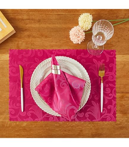 Paper Placemats - Disposable - Scalloped Edge (100, Pink - View #12