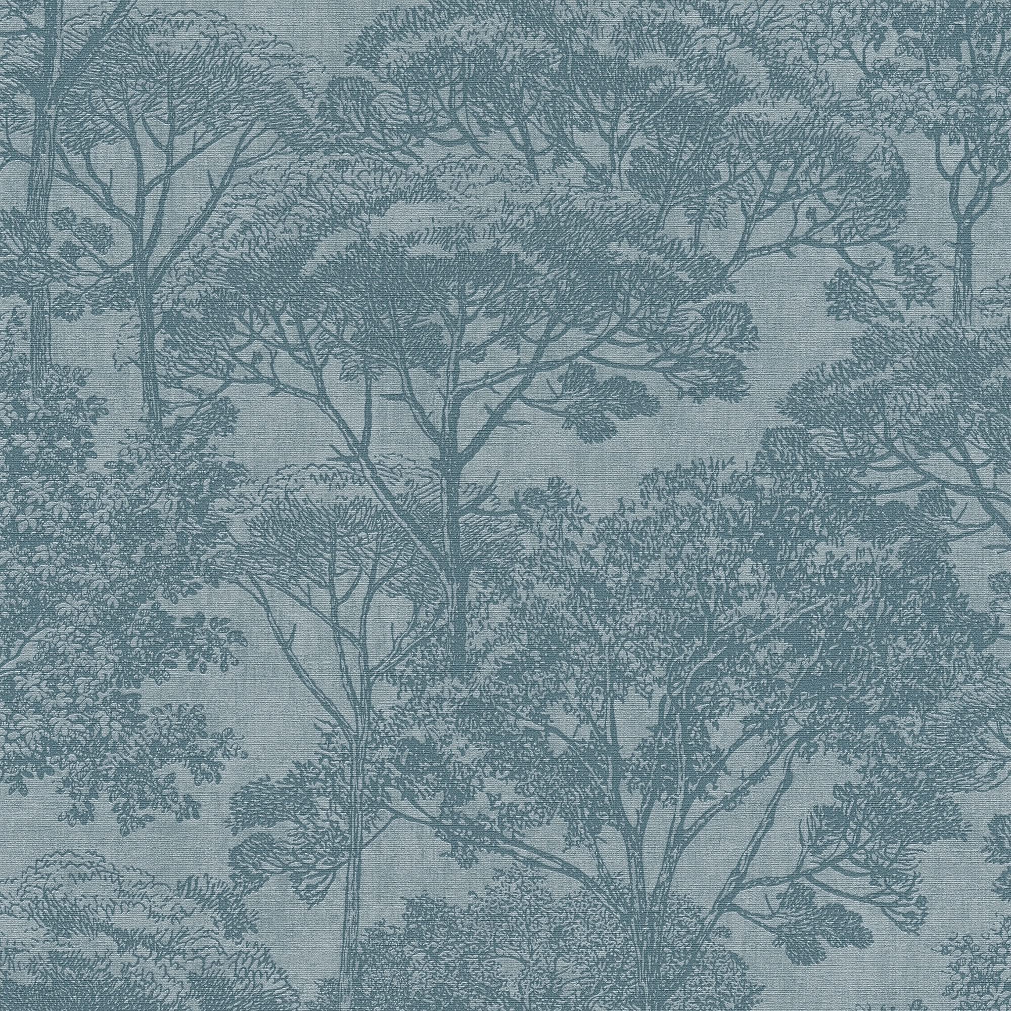 Galerie HV41030 Havana Tree Motif Wallpaper, Blue, 10.05m x 53cm