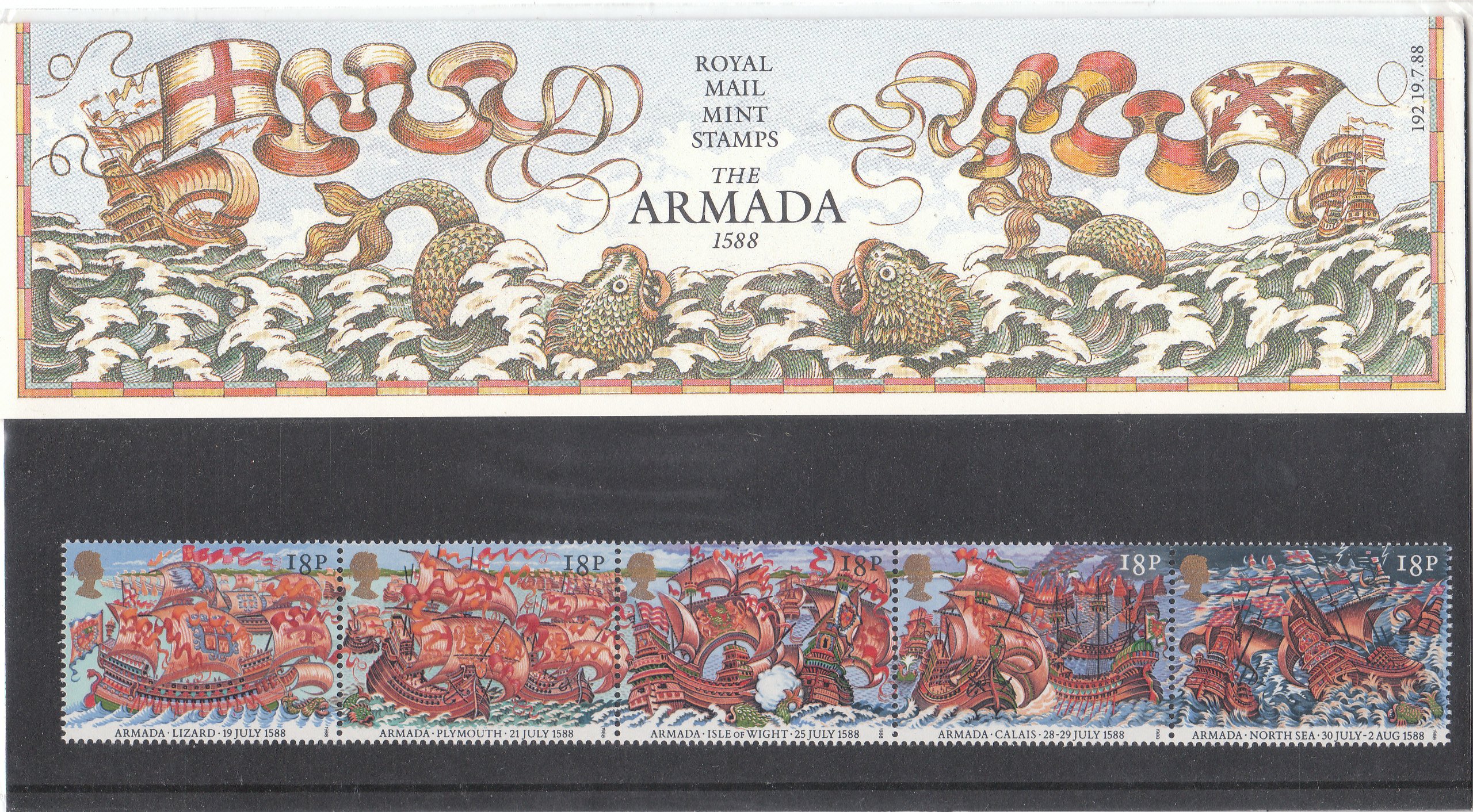 1988 THE ARMADA STAMPS Presentation Pack.