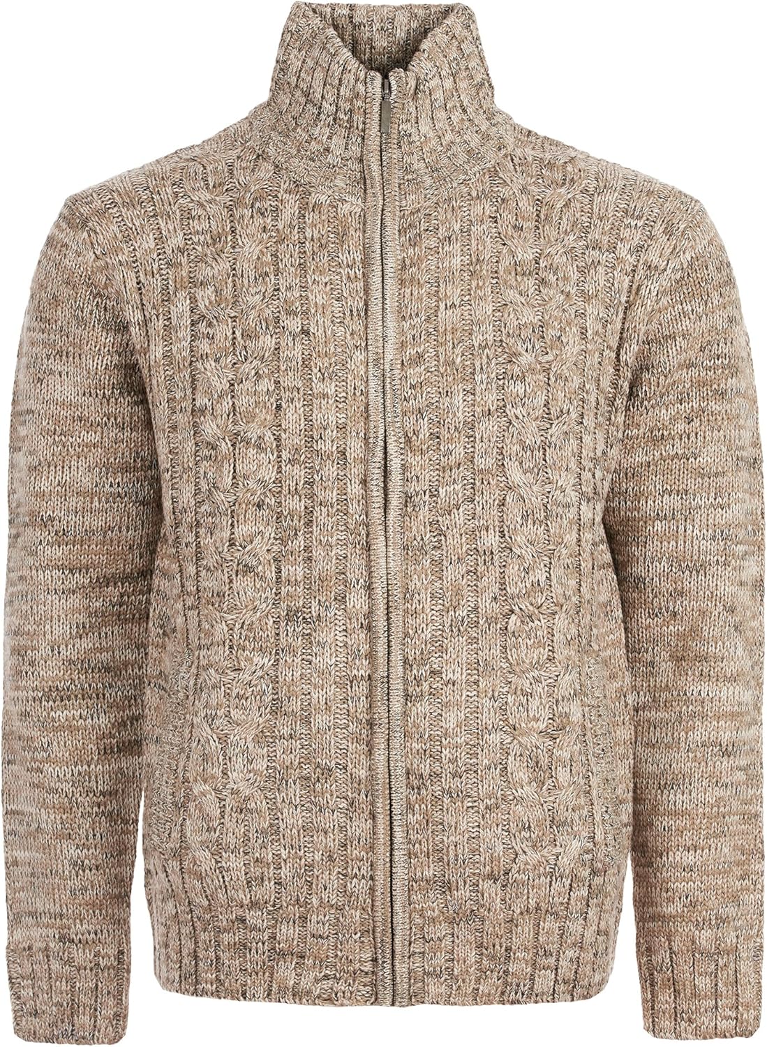 Tom Hagan Mens Knitted Jumper Zipper Cardigan Cable Knitted Long