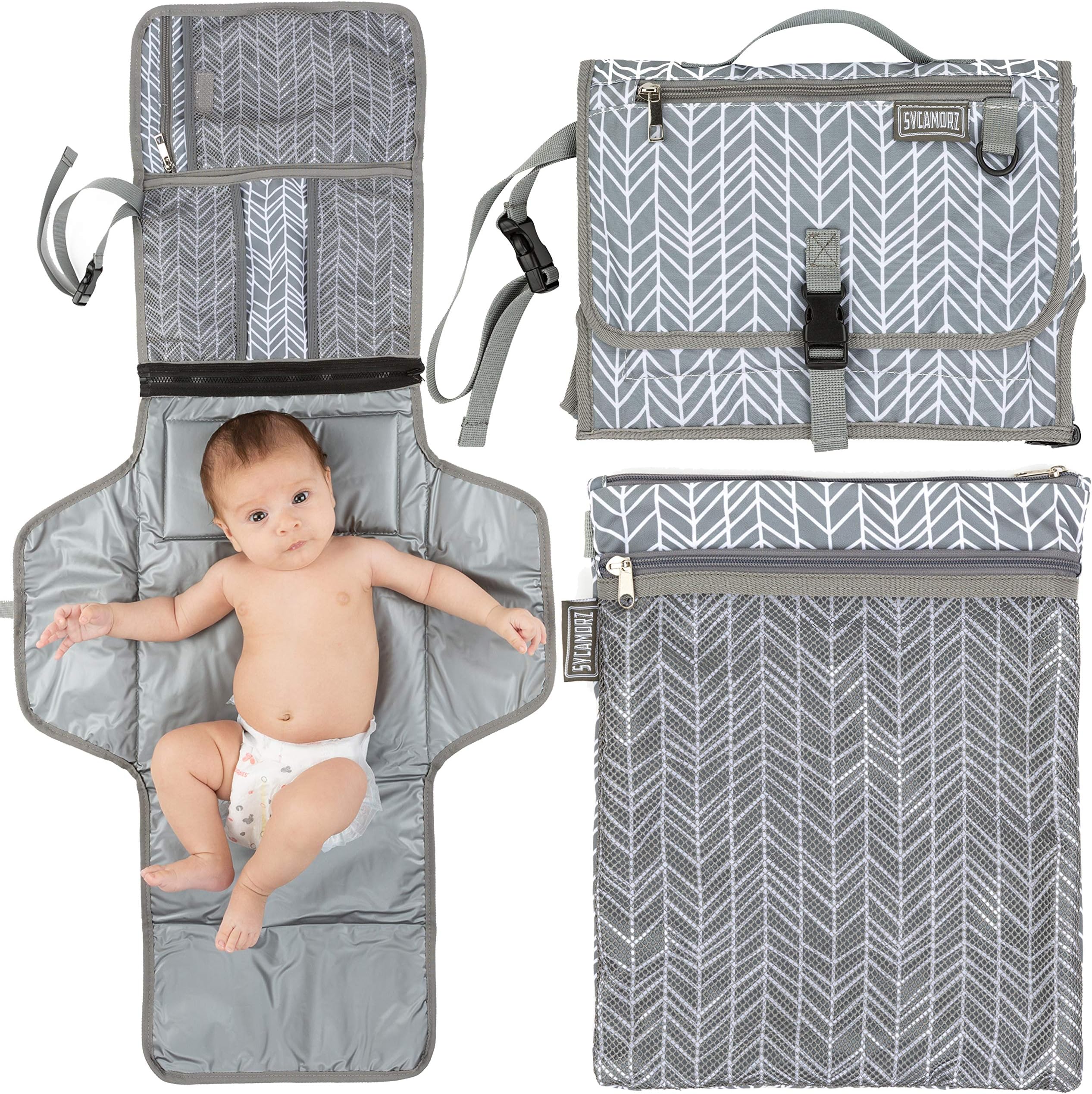 Portable Changing Pad Extra Large | Baby Changing Pad | Travel Diaper Changing Pad | Foldable Baby Changing Station | Bonus Wet-Dry Bag | Portable Changing Mat | Long XL | Cushioned Waterproof Pad