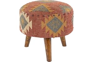 Artistic Weavers Celaya Stool, 16" x 16" x 16", Red