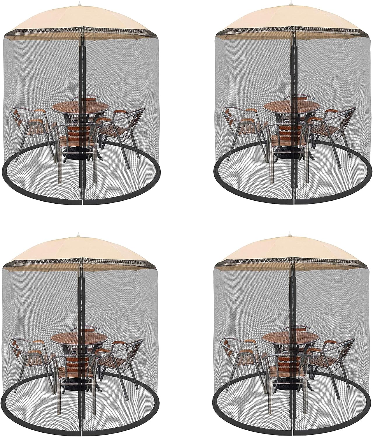 Pure Garden Patio Umbrella Cover Mosquito Netting Screen For Patio Table Umbrella Garden Deck Furniture Zippered Mesh Enclosure Cover Pack Of 4 Amazon Ca Patio Lawn Garden