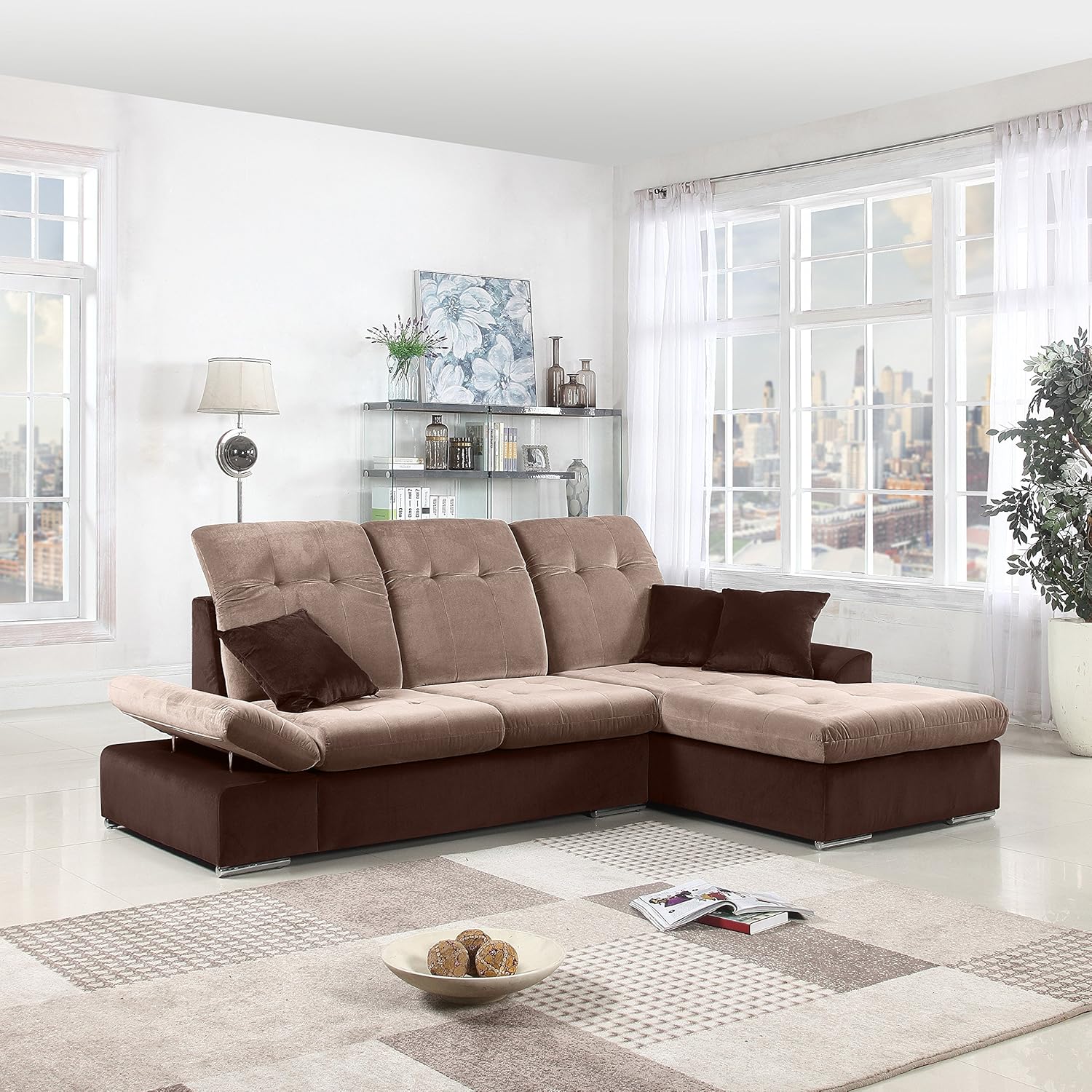 Amazon Com Divano Roma Furniture Classic Large Brush Microfiber L