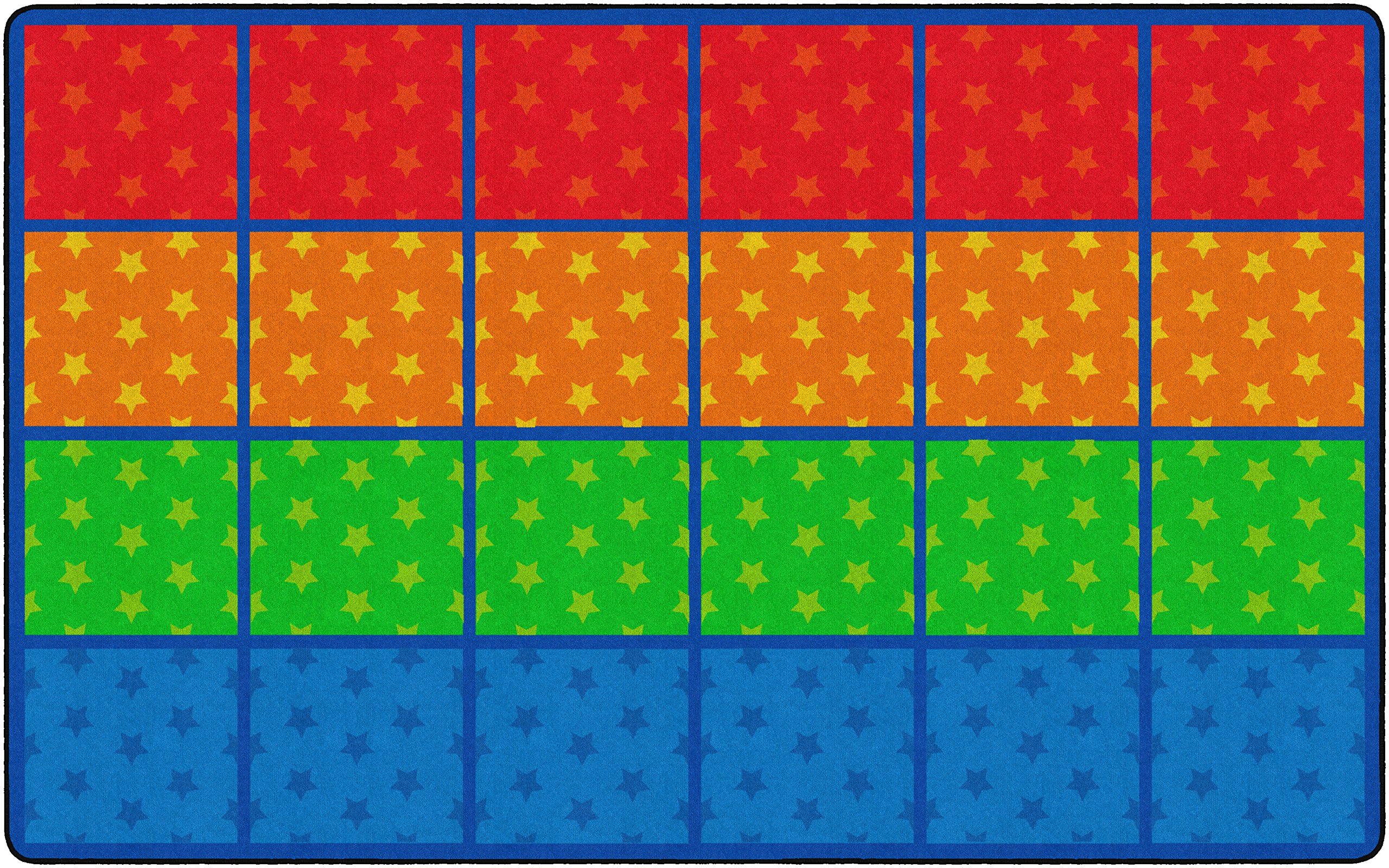 Photo 1 of **SIMILAR ITEMS** Flagship Carpets Star Seating Rows Multicolor Educational Rug for Kids Room or Playroom Mat, Home Learning Area or Classroom Carpet, (Seats 24), 7'6"x12', Stars Seating