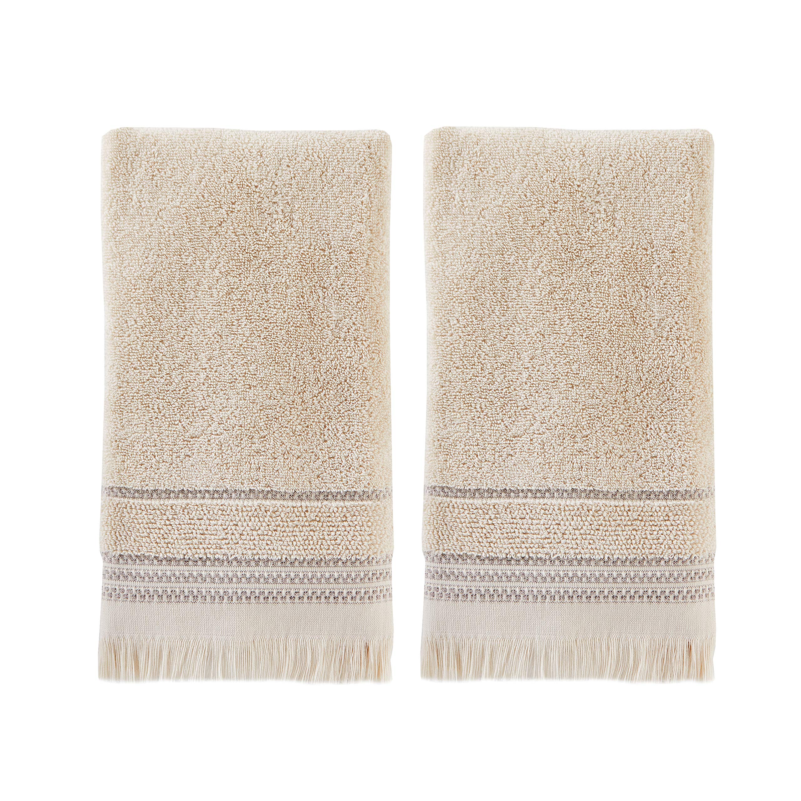 SKL Home Hand Towel Set, Cotton, Taupe