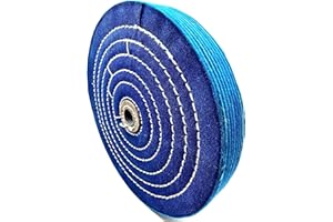 Pro-Graad 1 Pack Extra Thick Buffing Polishing Wheel 8 inch Blue Treated Cotton Medium, 70 Ply – 1” Thick with 5/8 inch Arbor