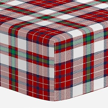 red plaid crib sheet