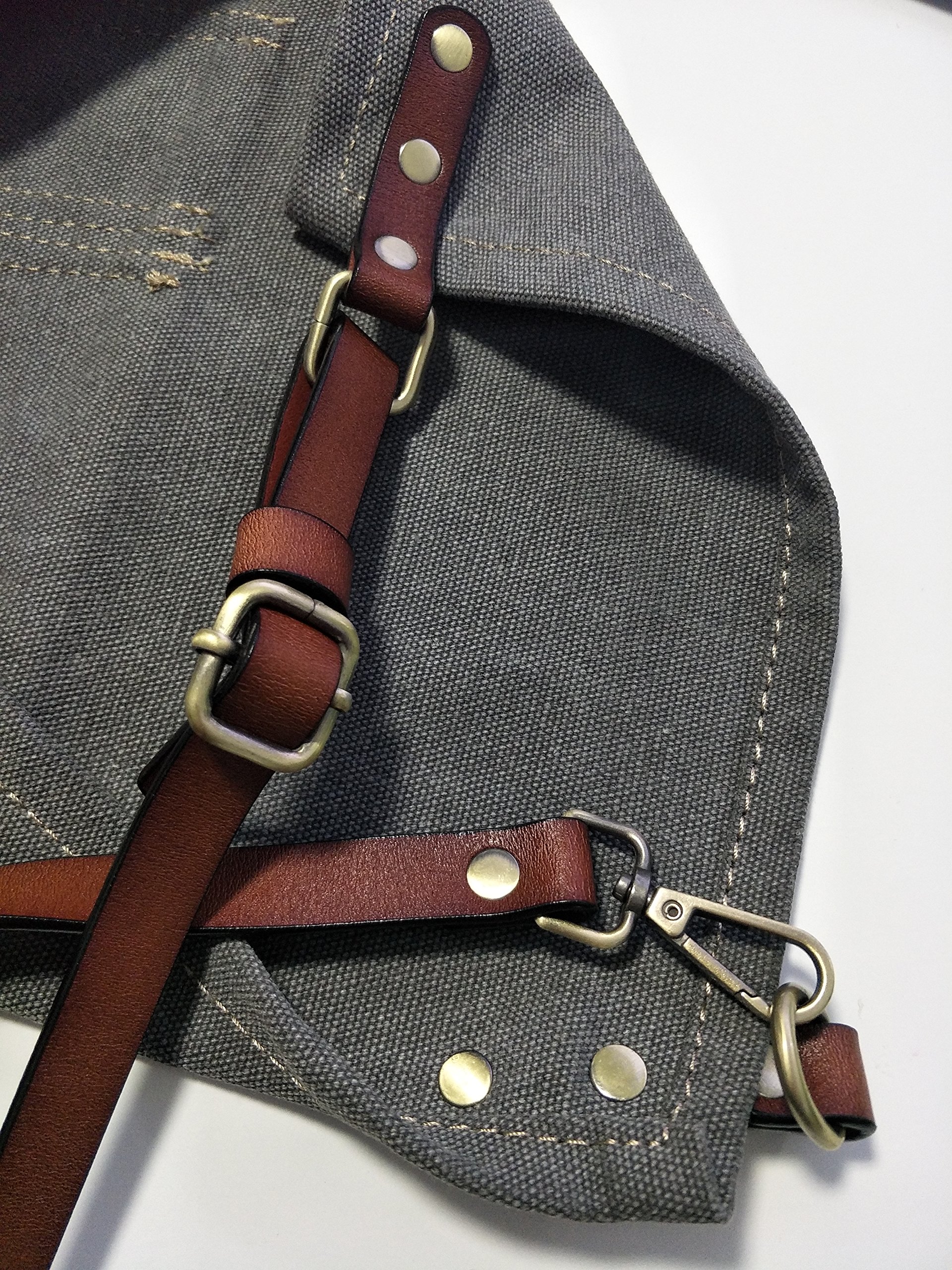 Luchuan Grey Denim Canvas Card Washed Over Wax Dry Apron Waxed Canvas