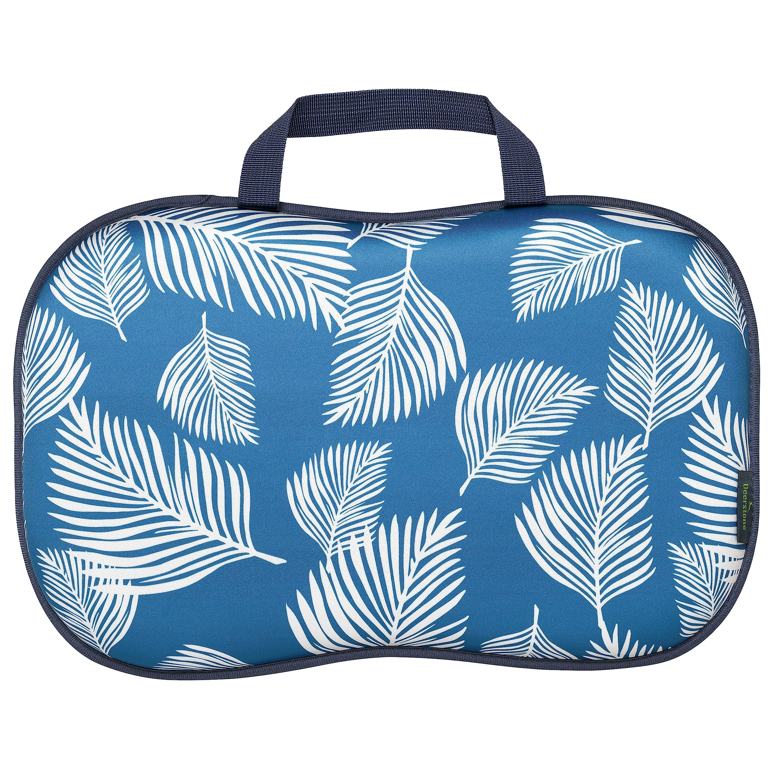 Deerstone Memory Foam Kneeling Pad for Gardening, Housework or DIY. Thick Soft Cushion, Waterproof, Durable, Ergonomic Shape and Carry Handle. Fern Design, Teal Green