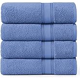 LANE LINEN 100% Cotton 4 Pack Bath Sheets (35"x66") - Zero Twist Cotton Extra Large Bathroom Towels - Quick Dry, Soft & Absorbent Oversized Bath Towels - Machine Wash in Cold Water - Cerulean Blue