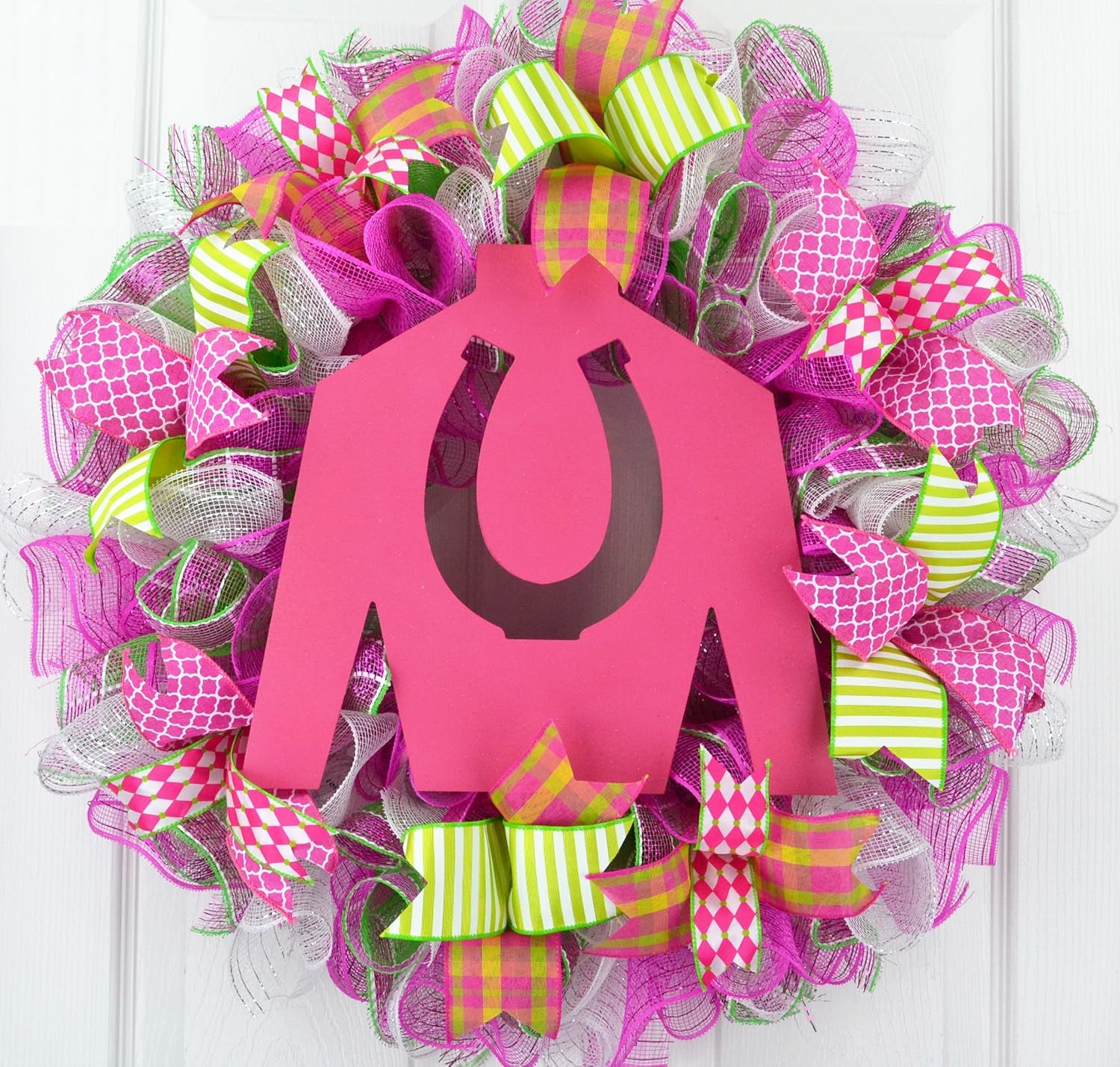 Kentucky Derby Wreath Jockey Silk Decor Horse Racing