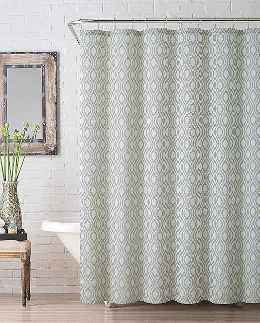 VCNY Melbourne Jacquard Shower Curtain, 72 x 72", Sage