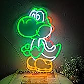 JOSEBRU Anime Neon Sign Dinosaurs Neon Sign Dimmable LED Neon Lights for Bedroom Wall Decor Game Room Decor Mario Decor for Kids Boys Man Cave, Gifts for Mario Fans