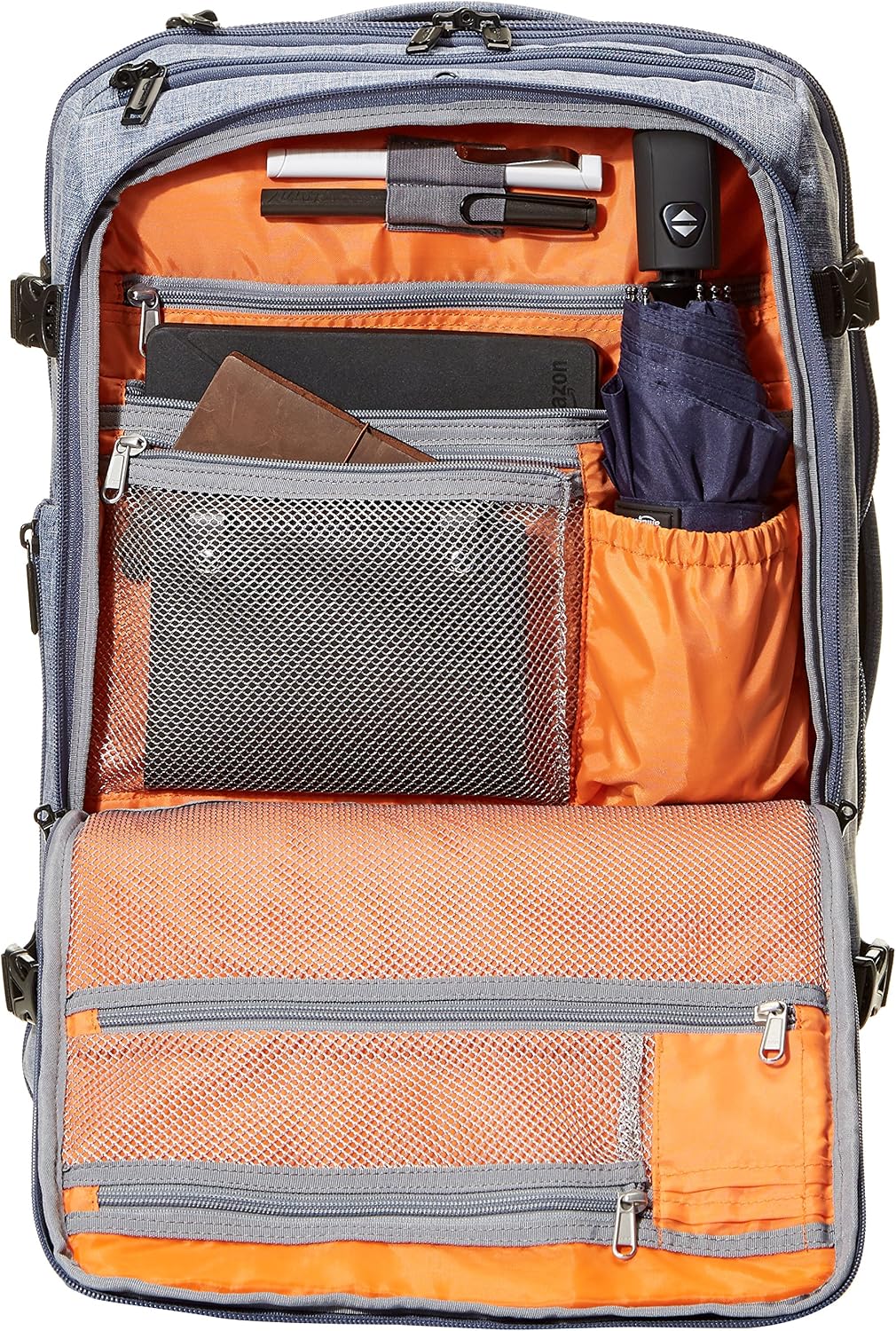 Amazon Basics Slim Carry On Travel Backpack, Denim – Weekender – BigaMart