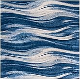 SAFAVIEH Jasper Collection Area Rug - 6'7" Square, Navy & Ivory, Modern Abstract Design, Non-Shedding & Easy Care, Ideal for 