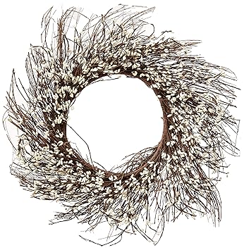 CWI Gifts Pip Berry Twig Wreath, 22-Inch, Ivory/Vanilla