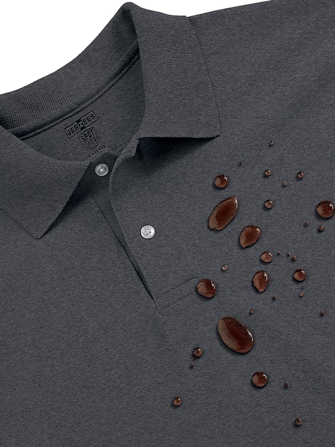 Jerzees Men's SpotShield Stain Resistant Polo Shirts (Short & Long Sleeve) at  Men’s Clothing store