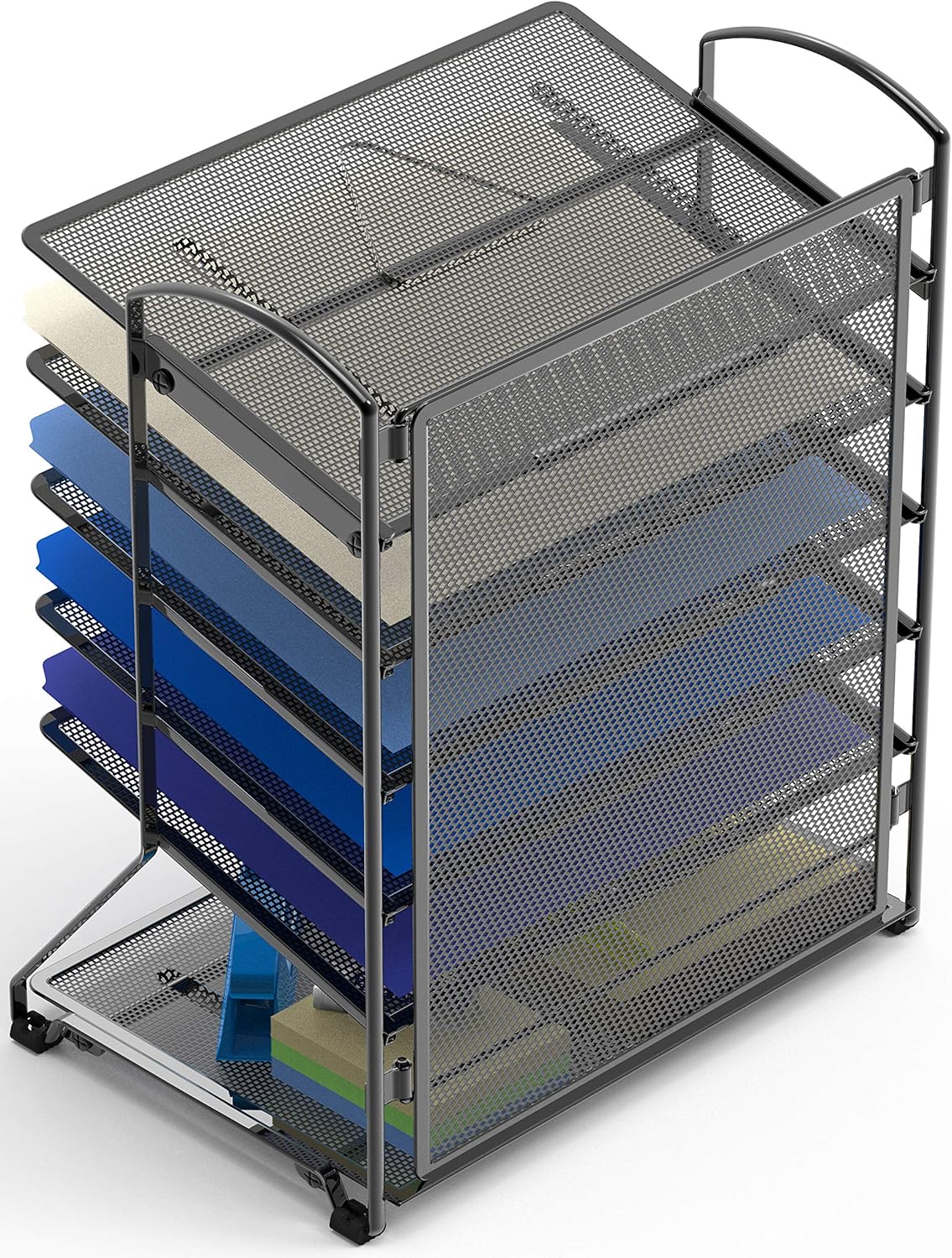 SimpleHouseware 6 Trays Desktop Document Letter Tray Organizer, Black : Office Products