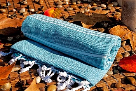 Caribbean Blue High Quality Cotton Towel As Bath Towel Beach Towel Turkish Towel Gym Fouta Fitness Throw Pool Yoga Spa Backback Camping Swimming