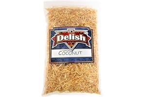Gourmet Toasted Unsweetened Coconut Fancy Shred Flakes by It's Delish – 1 LBS Bulk Bag – Snacks Favorite Food Crunch – Roasted Shredded Coconut for Snacking, Baking, Decorating