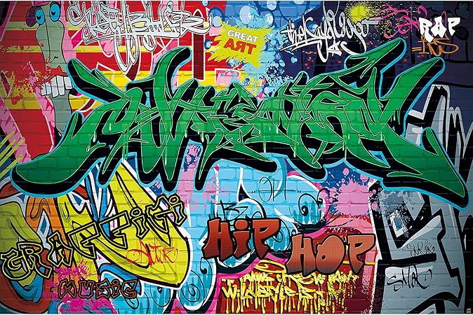 Amazon Com Great Art Kids Poster Graffiti Wall Street Style Colorful Characters Lettering Pop Art Writing Hip Hop Street Art Wall Painting Decoration Wall Picture Din 42 X 59 4 Cm