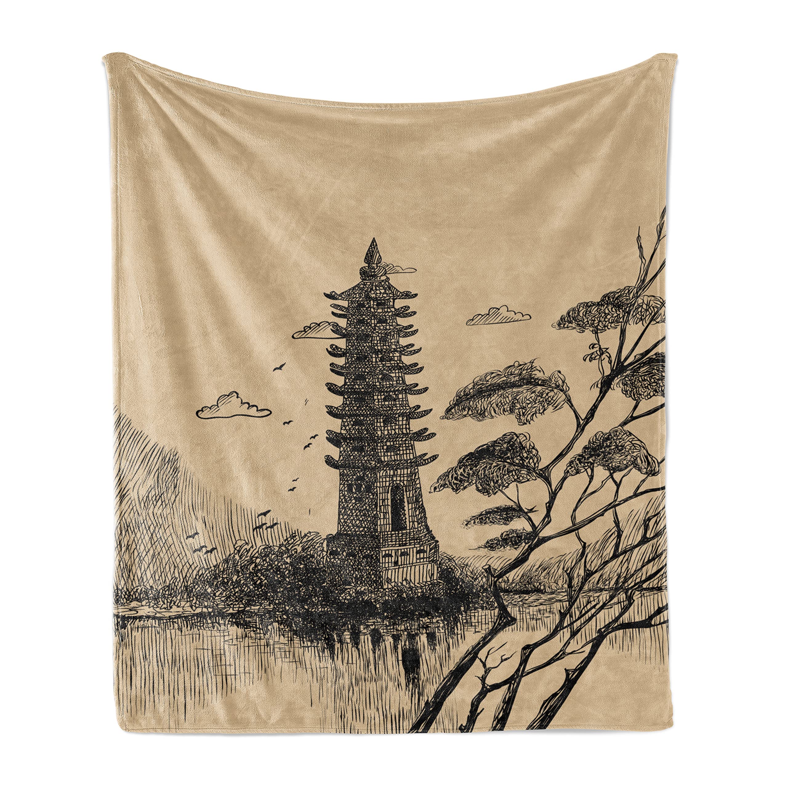 Ambesonne East Soft Flannel Fleece Throw