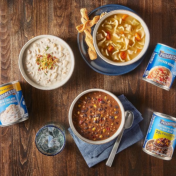 PROGRESSO SOUTHWEST-STYLE BLACK BEAN PROTEIN SOUP, VEGETARIAN, 18.5 OZ.