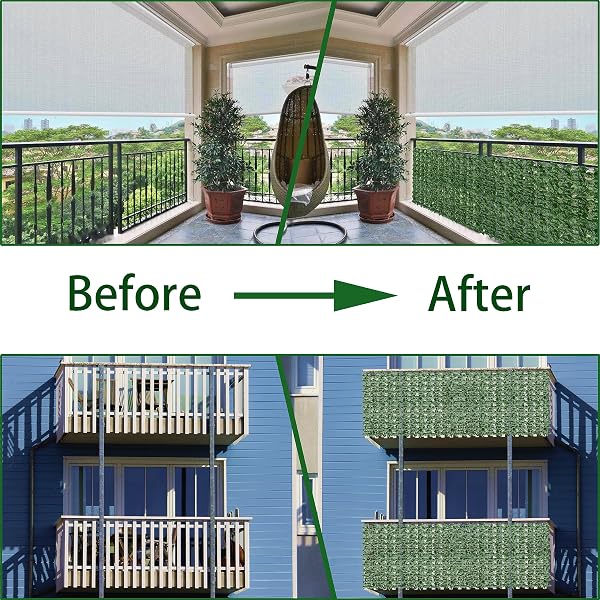 ODTORY ARTIFICIAL IVY PRIVACY SCREEN FENCE PANEL, 48 X 120 IN GRASS WALL
