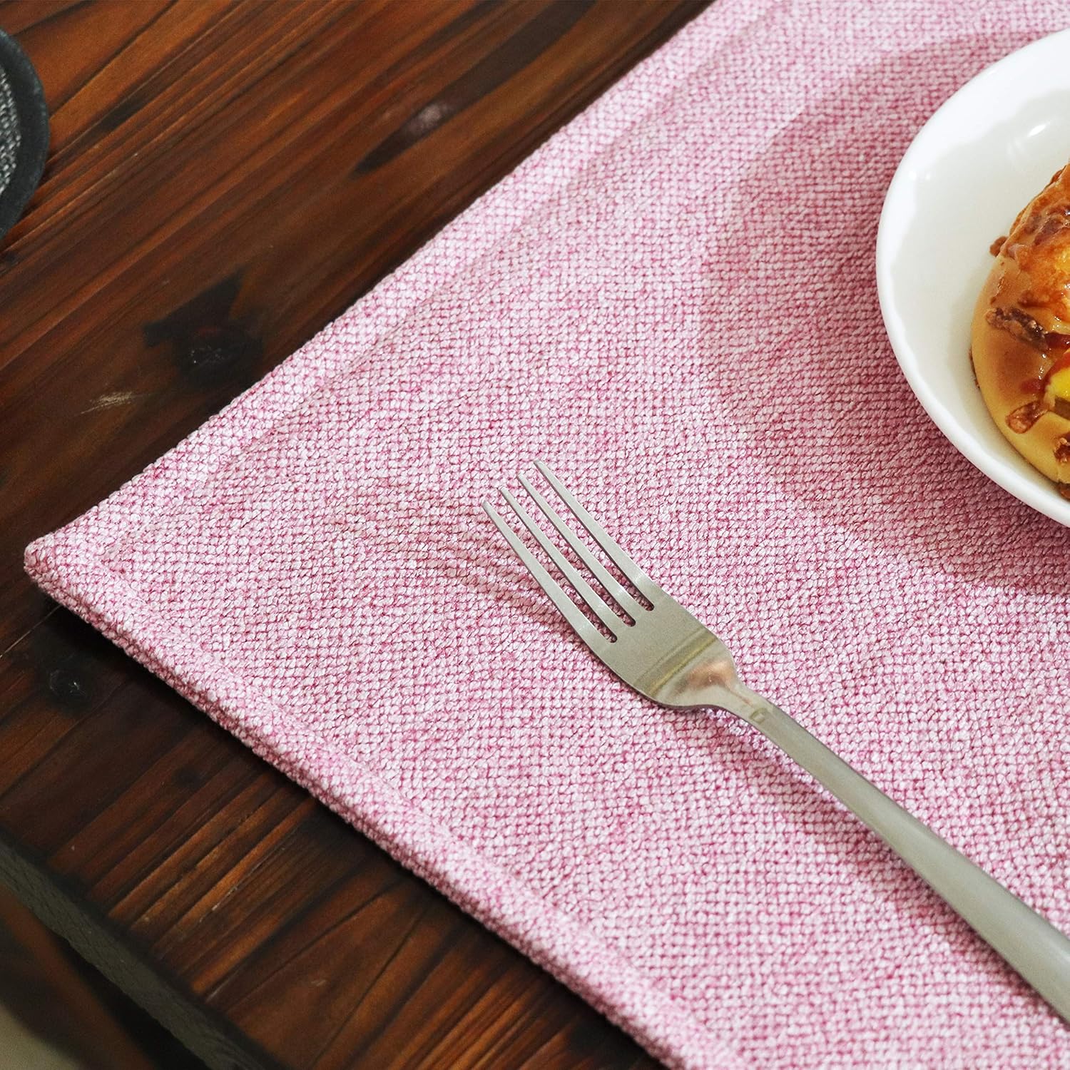 SLOW COW Linen Placemats Heat Resistant Dining Table Place Mats Kitchen Washable Table Mats Set of 2 Pink Mixed Mauve: Home & Kitchen