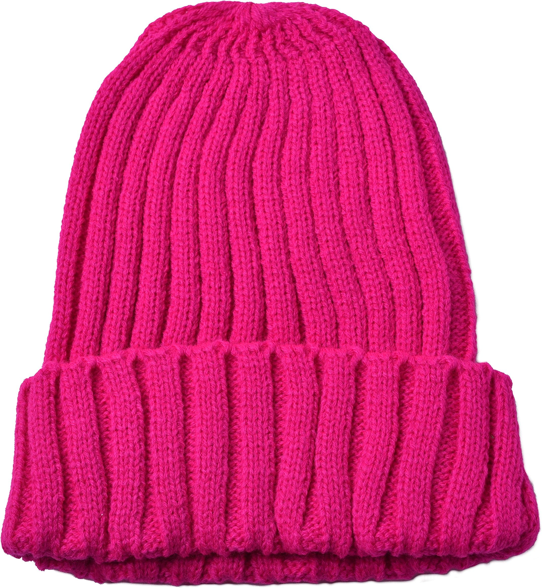 Woogwin Mens Womens Beanie Winter Knitting Cap Wool Warm Slouchy Beanie Hat(Rose)