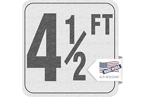 Aquatic Custom Tile, 4 1/2FT Pool Depth Markers, 6x6 Inches Vinyl Pool Stickers, Swimming Pool Number Markers, Pool Safety Signage, Adhesive Pool Depth Markers Stickers for Decks, Made in USA