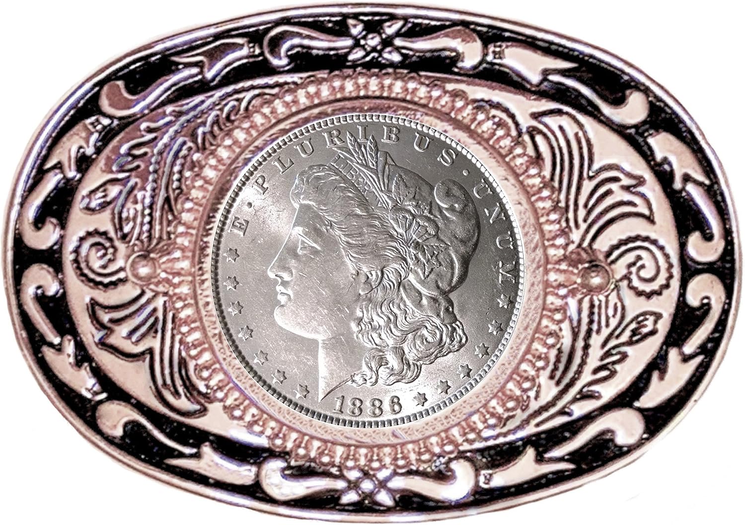 U.S. Silver Dollar Belt Buckle 3.5” x 2.5” Gold Plated