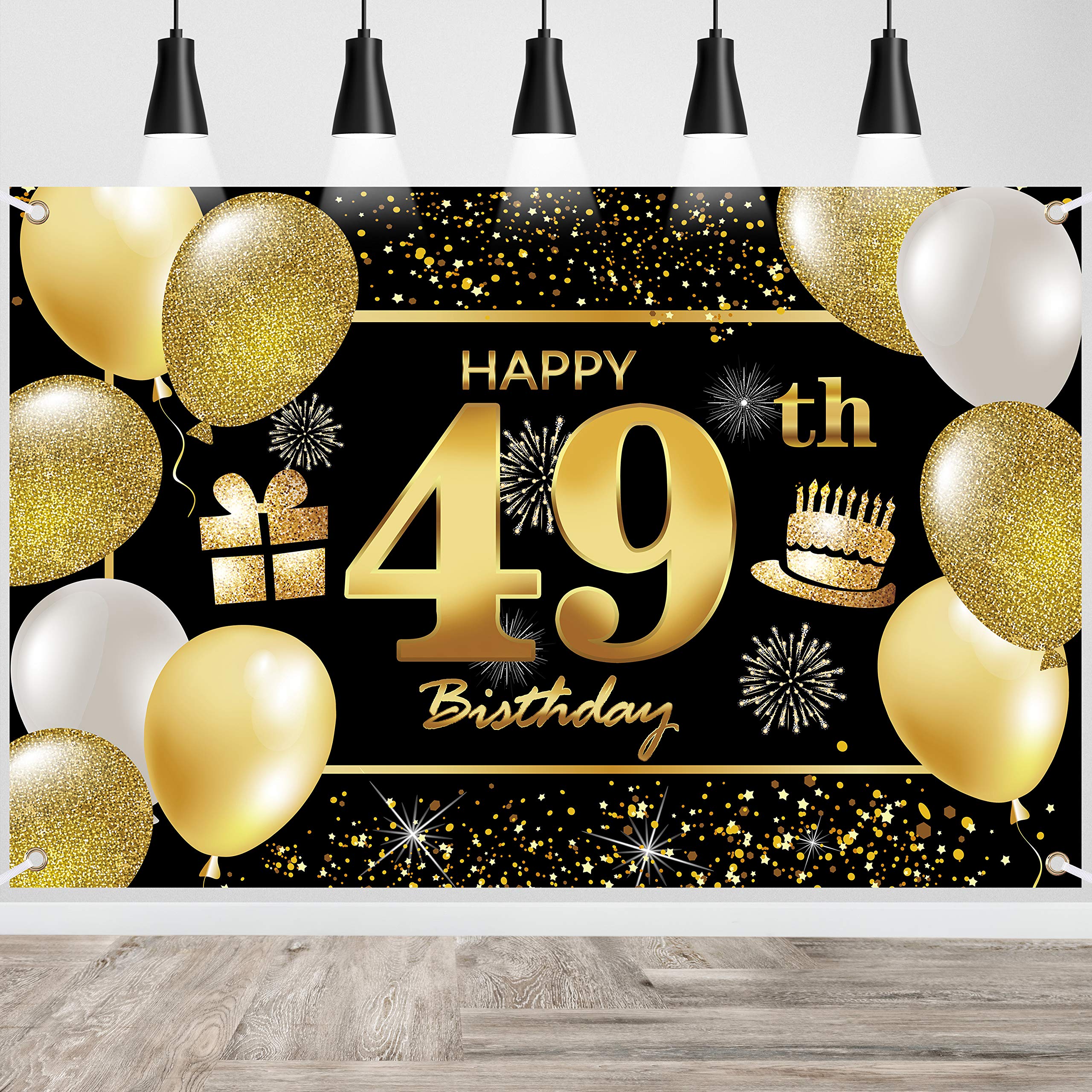 49th Happy Birthday Banner IMISI Birthday Decorations Backdrop for Party
