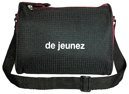 de jeunez Lunch Bag-Black with Maroon