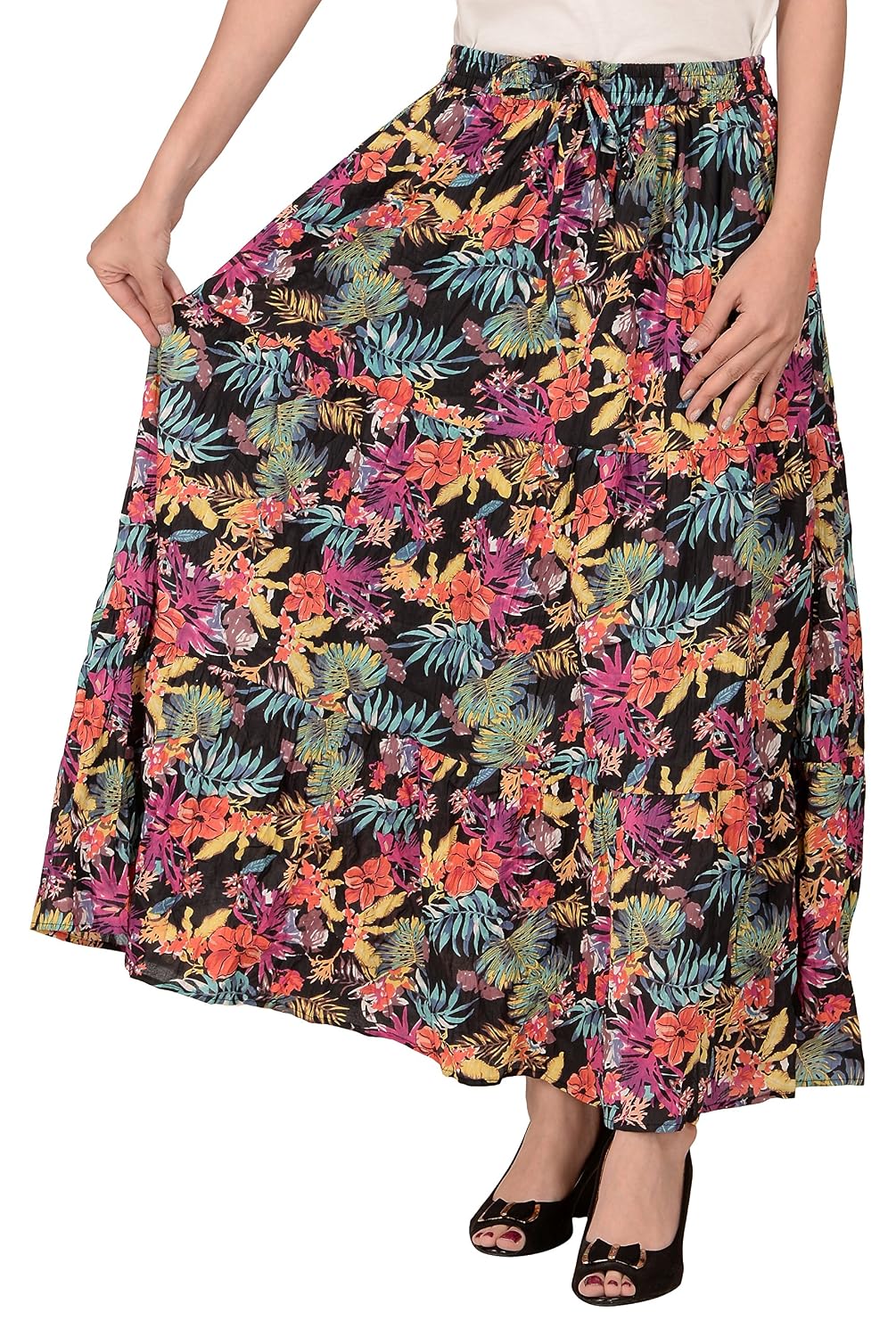 cotton breeze women's long skirt (fp362_multi-coloured_free size)