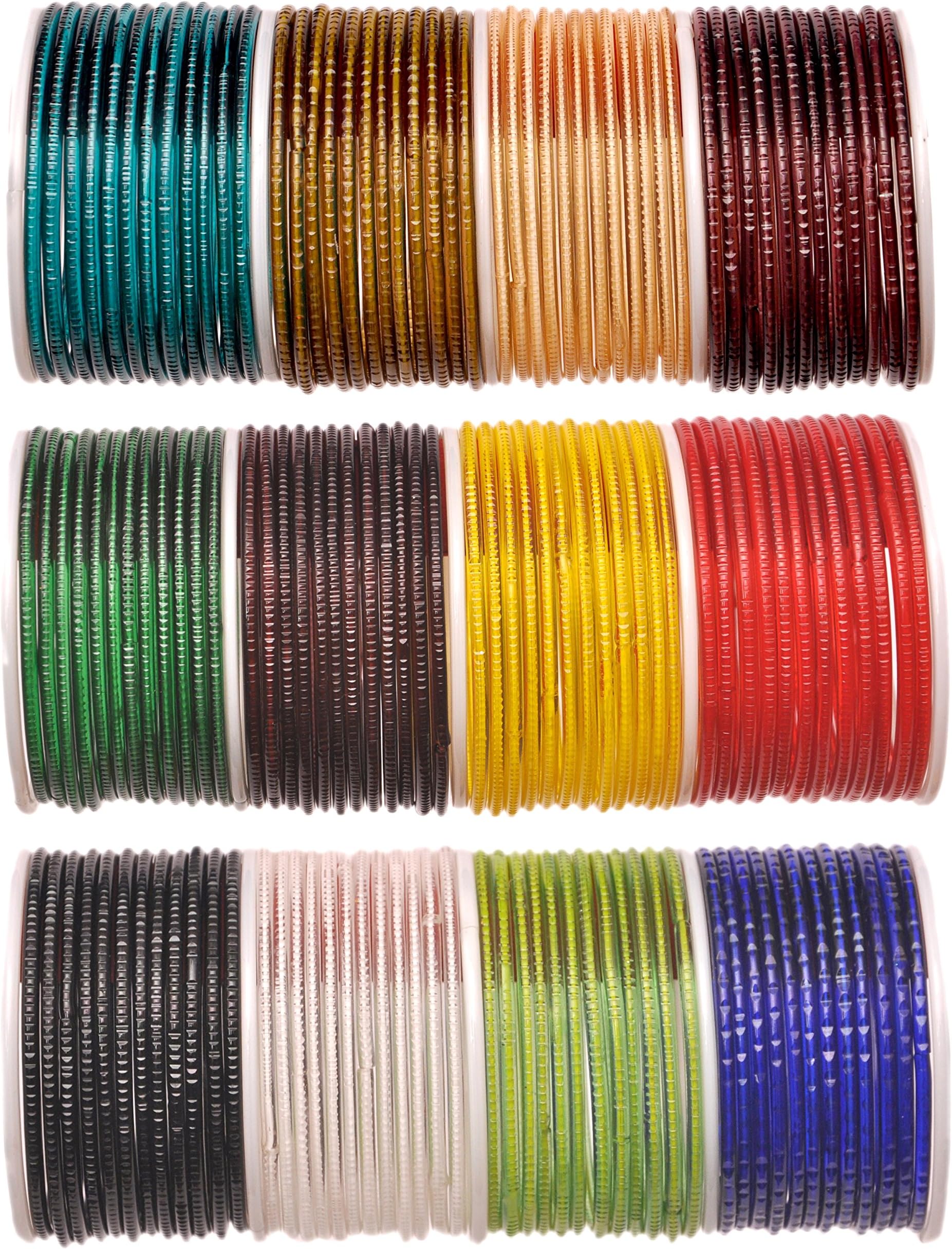 Newmakeinindia Multicolor Glass Bangles Set For Women (2.4)