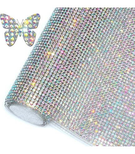 FULZTEY Autocollant En Strass En Cristal Brillant, Feuille De Strass En Verre Autocollant De 4 Mm Pour Loisirs Cr