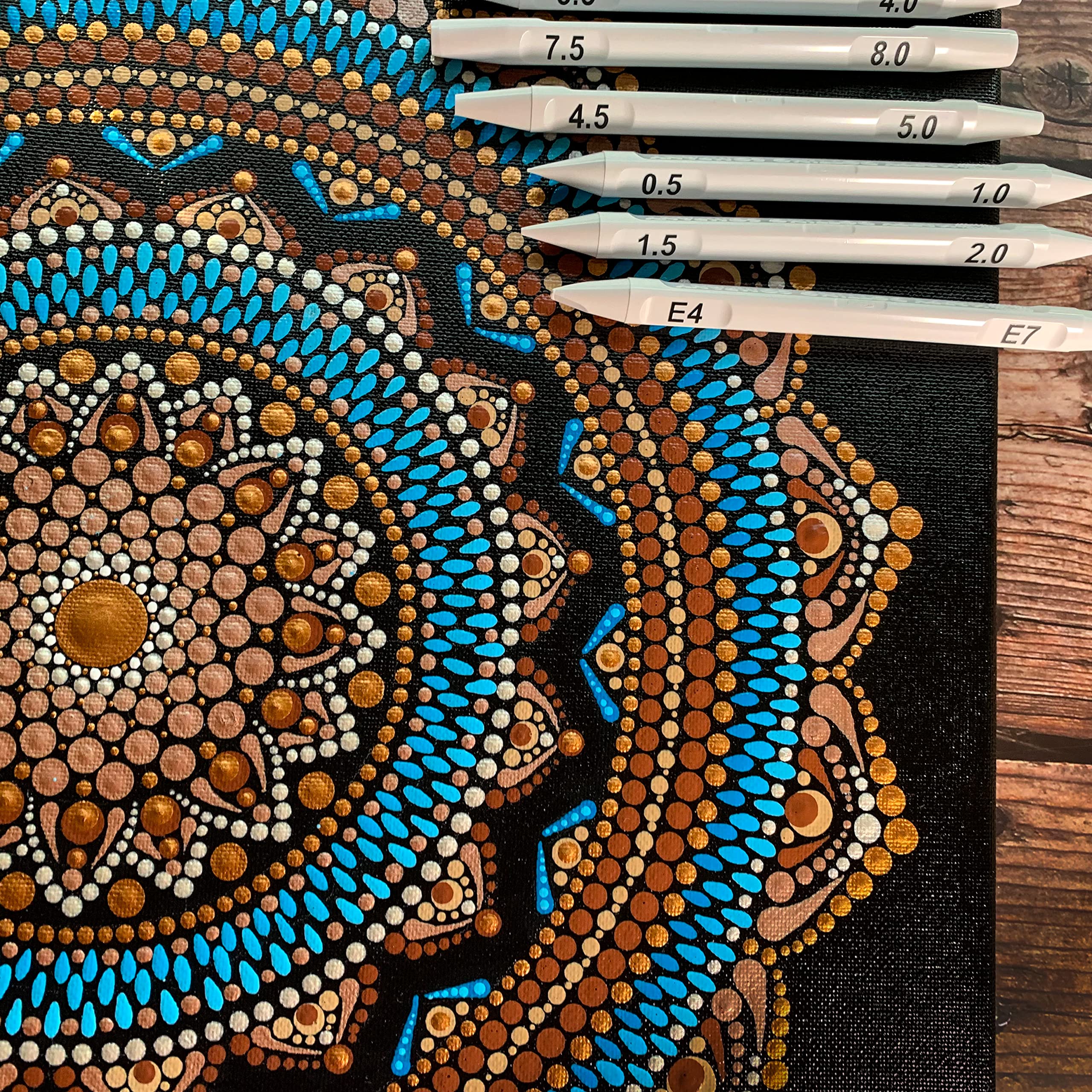 Dotting Tools for Painting Mandalas - Happy Dotting Company - 16pc Double Ended Super Set for Mandala dot Art - Includes Stylus - Unique Ellipse Tool - for Painting Rocks DIY Stone Craft and Canvas