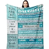 POQUSH Valentines Day for Daughter, Daughter Gift from Mom Dad, Daughters Birthday Gifts for Christmas Valentines Graduation Mothers Day Blanket 60x50in
