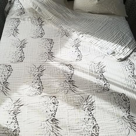 pineapple palace muslin blanket