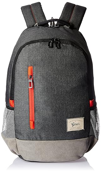 Gear Classic 24 Ltrs Charcoal Grey-Red Casual Backpack (BKPCMPUS80406)
